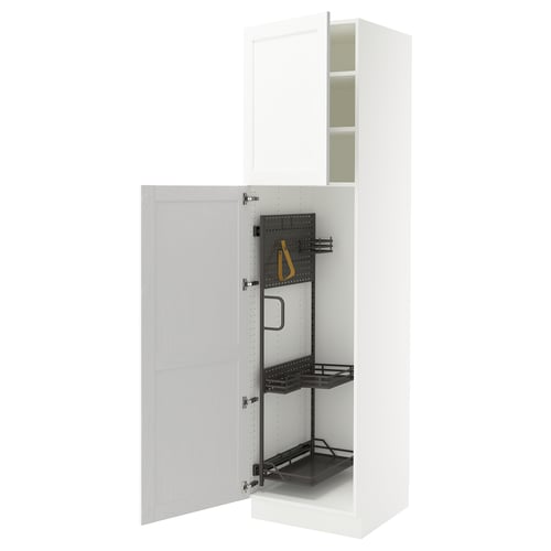 SEKTION Gabinete alto/accsr int extraíbles, blanco Enköping/blanco efecto madera, 24x24x90 "