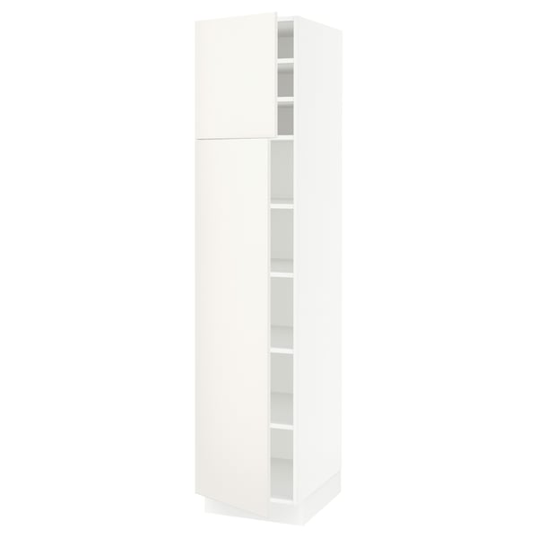 SEKTION Gabinete alto+estantes/2 puertas, blanco/Veddinge blanco, 18x24x80 "