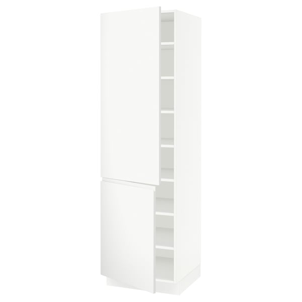 SEKTION Gabinete alto+estantes/2 puertas, blanco/Voxtorp blanco mate, 24x24x80 "