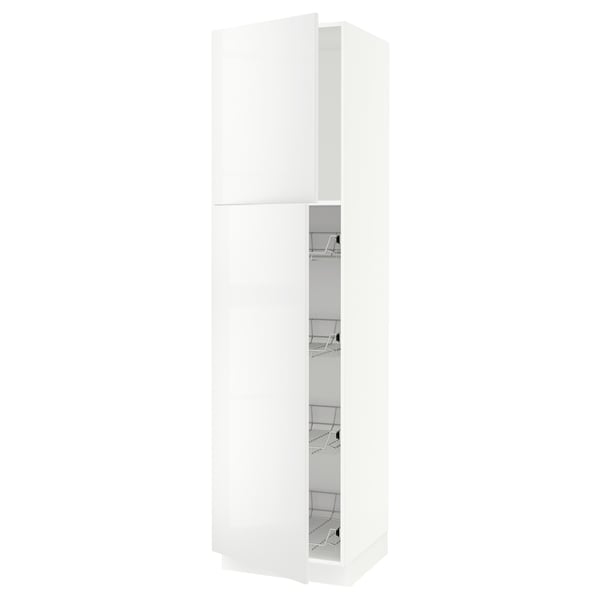 SEKTION Gabinete alto+prta/canastas alambre, blanco/Ringhult blanco, 24x24x90 "