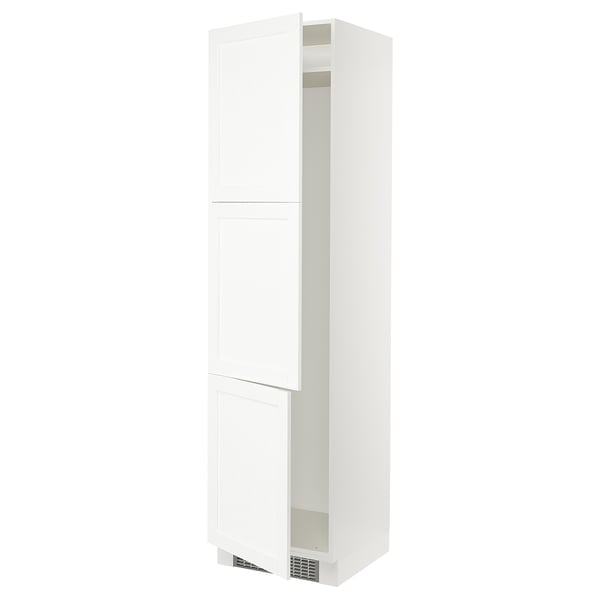 SEKTION Gabinete alto refrigerador/cong, blanco Enköping/blanco efecto madera, 24x24x90 "