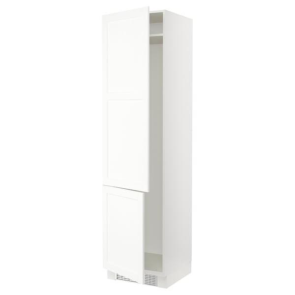 SEKTION Gabinete alto refrigerador/cong, blanco Enköping/blanco efecto madera, 24x24x90 "