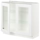 SEKTION Gabinete bajo+2 puertas de vidrio, blanco/Axstad blanco mate, 36x15x30 "