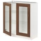 SEKTION Gabinete bajo+2 puertas de vidrio, blanco Enköping/marrón efecto de nogal, 30x15x30 "
