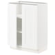 SEKTION Gabinete bajo+estantes/2 puertas, blanco Enköping/blanco efecto madera, 24x15x30 "