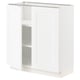 SEKTION Gabinete bajo+estantes/2 puertas, blanco Enköping/blanco efecto madera, 30x15x30 "