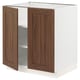 SEKTION Gabinete bajo+estantes/2 puertas, blanco Enköping/marrón efecto de nogal, 30x24x30 "