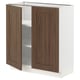 SEKTION Gabinete bajo+estantes/2 puertas, blanco Enköping/marrón efecto de nogal, 30x15x30 "