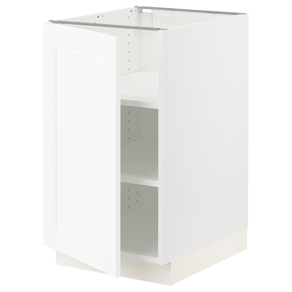 SEKTION Gabinete bajo+estantes, blanco Enköping/blanco efecto madera, 18x24x30 "