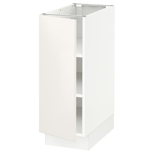 SEKTION Gabinete bajo+estantes, blanco/Veddinge blanco, 12x24x30 "