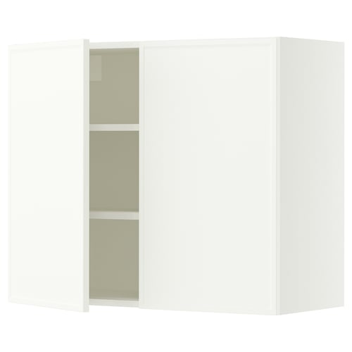 SEKTION Gabinete de pared+2 puertas, blanco/Aspudden blanco mate, 36x15x30 "
