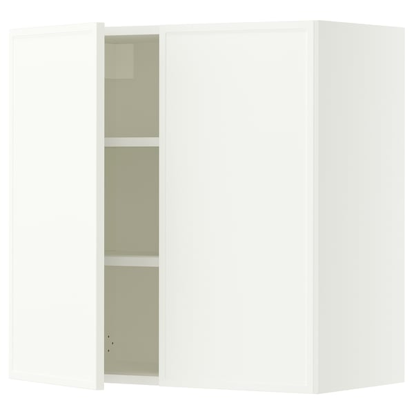 SEKTION Gabinete de pared+2 puertas, blanco/Aspudden blanco mate, 30x15x30 "