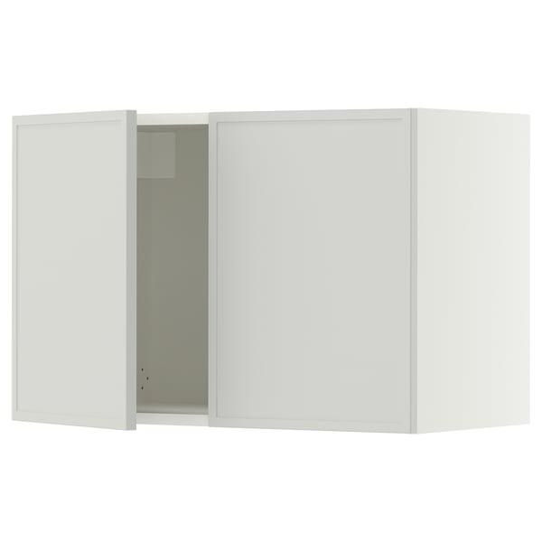 SEKTION Gabinete de pared+2 puertas, blanco/Aspudden gris claro, 30x15x20 "