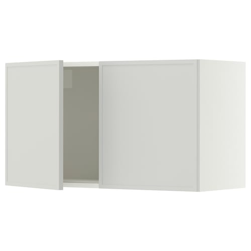 SEKTION Gabinete de pared+2 puertas, blanco/Aspudden gris claro, 36x15x20 "