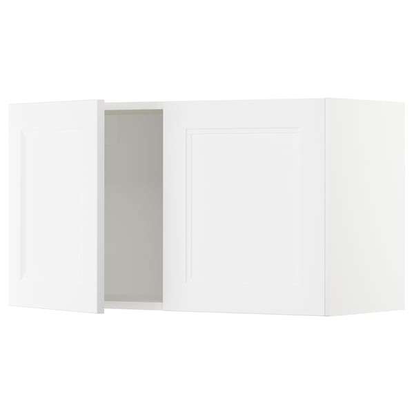 SEKTION Gabinete de pared+2 puertas, blanco/Axstad blanco mate, 36x15x20 "