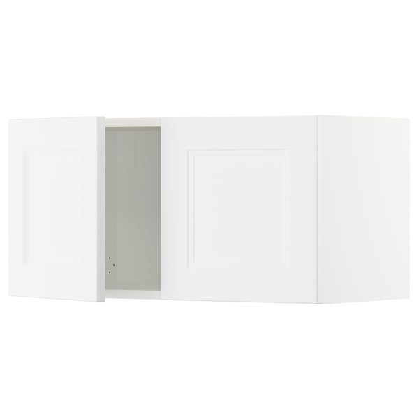 SEKTION Gabinete de pared+2 puertas, blanco/Axstad blanco mate, 30x15x15 "
