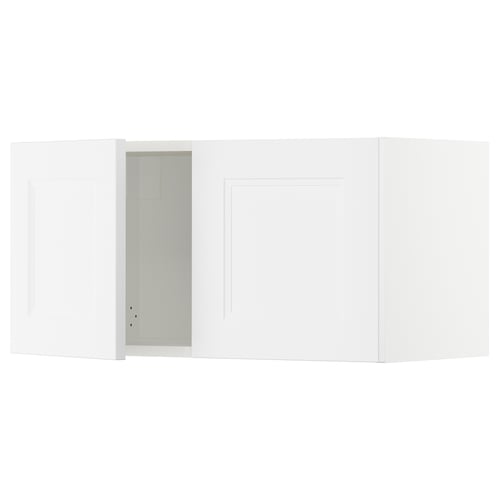 SEKTION Gabinete de pared+2 puertas, blanco/Axstad blanco mate, 30x15x15 "