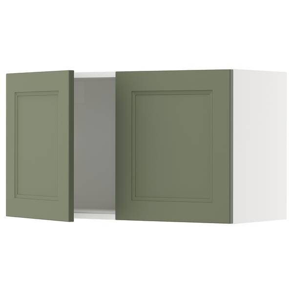 SEKTION Gabinete de pared+2 puertas, blanco/Axstad gris-verde, 36x15x20 "