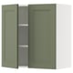 SEKTION Gabinete de pared+2 puertas, blanco/Axstad gris-verde, 30x15x30 "