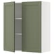 SEKTION Gabinete de pared+2 puertas, blanco/Axstad gris-verde, 36x15x40 "