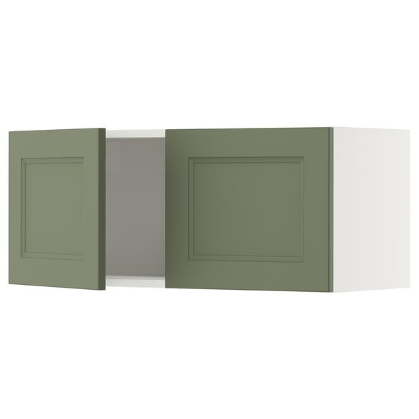 SEKTION Gabinete de pared+2 puertas, blanco/Axstad gris-verde, 36x15x15 "