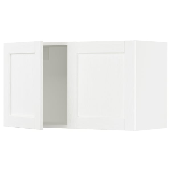 SEKTION Gabinete de pared+2 puertas, blanco Enköping/blanco efecto madera, 36x15x20 "