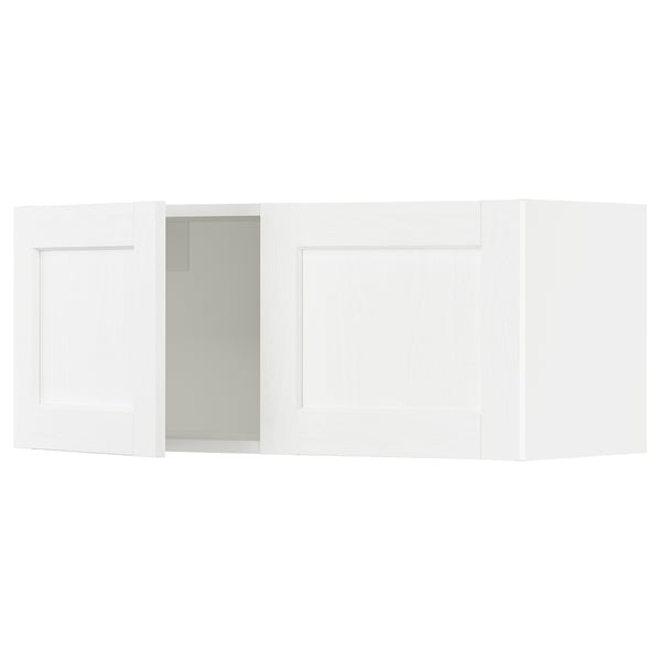 SEKTION Gabinete de pared+2 puertas, blanco Enköping/blanco efecto madera, 36x15x15 "