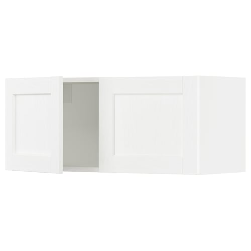 SEKTION Gabinete de pared+2 puertas, blanco Enköping/blanco efecto madera, 36x15x15 "