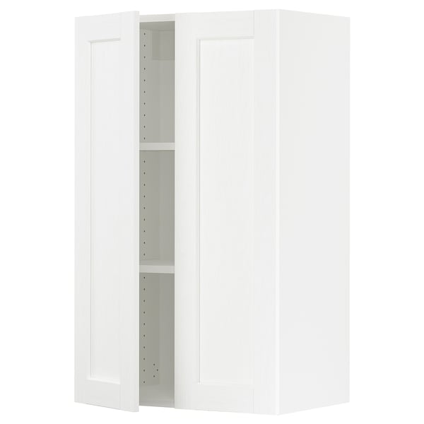 SEKTION Gabinete de pared+2 puertas, blanco Enköping/blanco efecto madera, 24x15x40 "