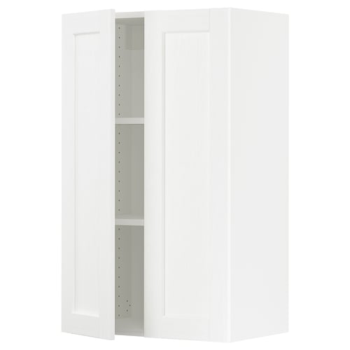 SEKTION Gabinete de pared+2 puertas, blanco Enköping/blanco efecto madera, 24x15x40 "