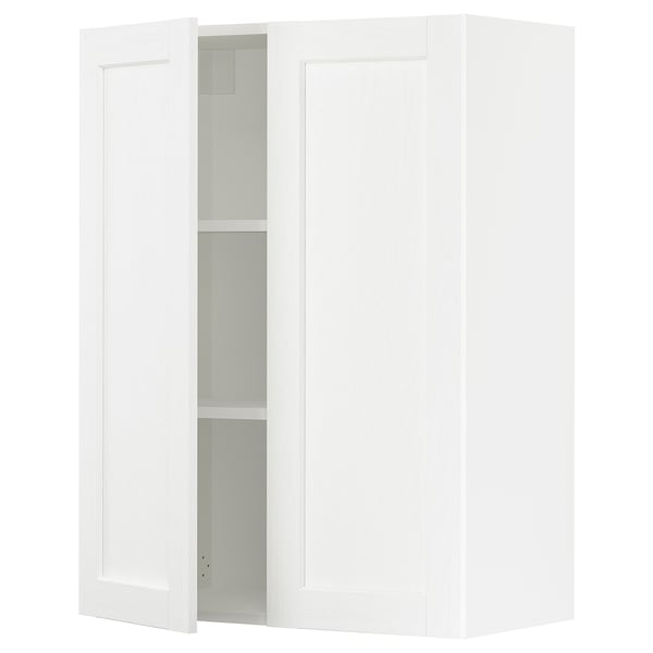 SEKTION Gabinete de pared+2 puertas, blanco Enköping/blanco efecto madera, 30x15x40 "