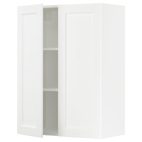 SEKTION Gabinete de pared+2 puertas, blanco Enköping/blanco efecto madera, 30x15x40 "