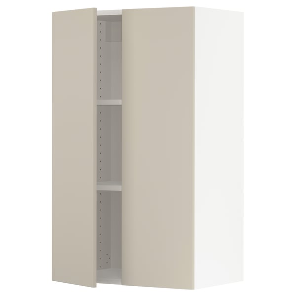 SEKTION Gabinete de pared+2 puertas, blanco/Havstorp beige, 24x15x40 "