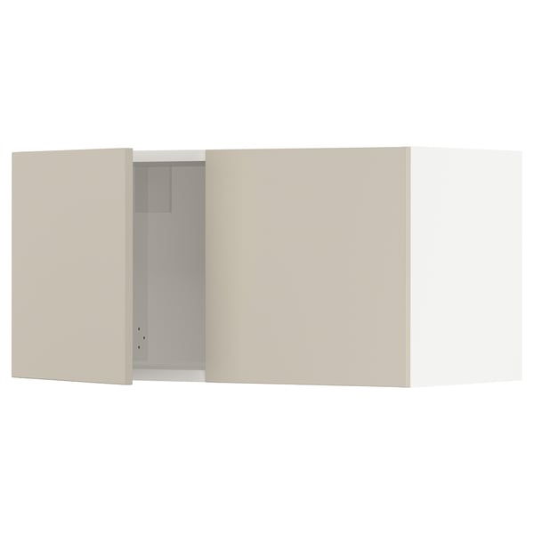 SEKTION Gabinete de pared+2 puertas, blanco/Havstorp beige, 30x15x15 "