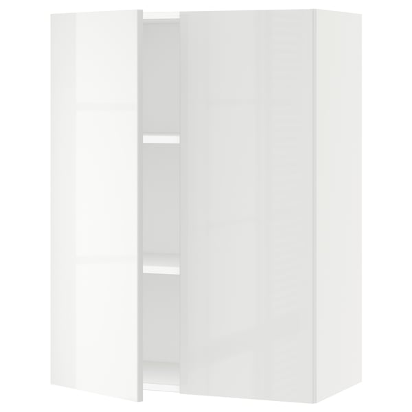 SEKTION Gabinete de pared+2 puertas, blanco/Ringhult blanco, 30x15x40 "