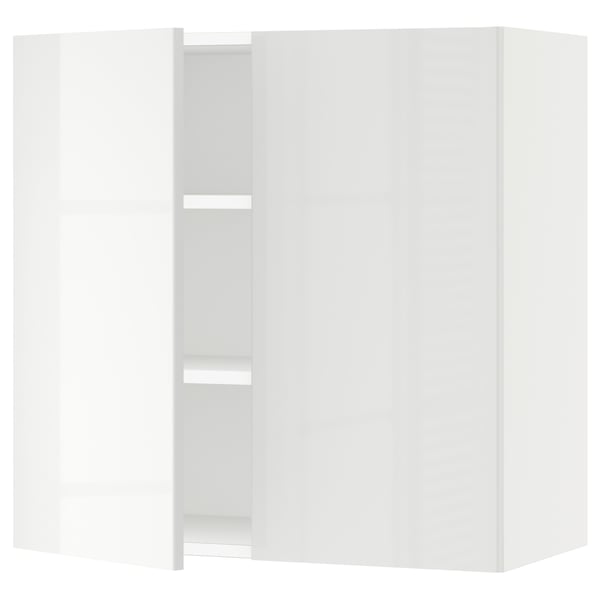 SEKTION Gabinete de pared+2 puertas, blanco/Ringhult blanco, 30x15x30 "