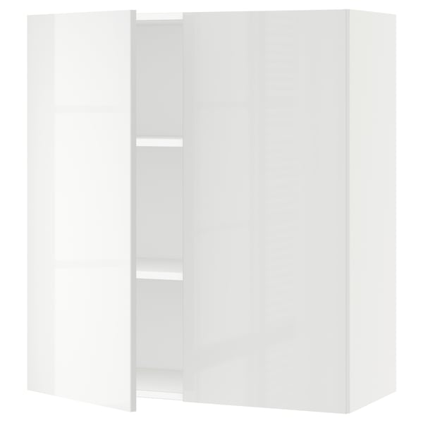 SEKTION Gabinete de pared+2 puertas, blanco/Ringhult blanco, 36x15x40 "