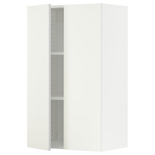SEKTION Gabinete de pared+2 puertas, blanco/Vallstena blanco, 24x15x40 "