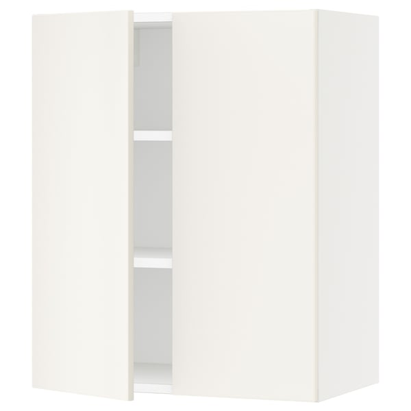 SEKTION Gabinete de pared+2 puertas, blanco/Veddinge blanco, 24x15x30 "