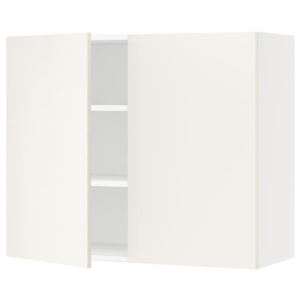 SEKTION Gabinete de pared+2 puertas, blanco/Veddinge blanco, 36x15x30 "