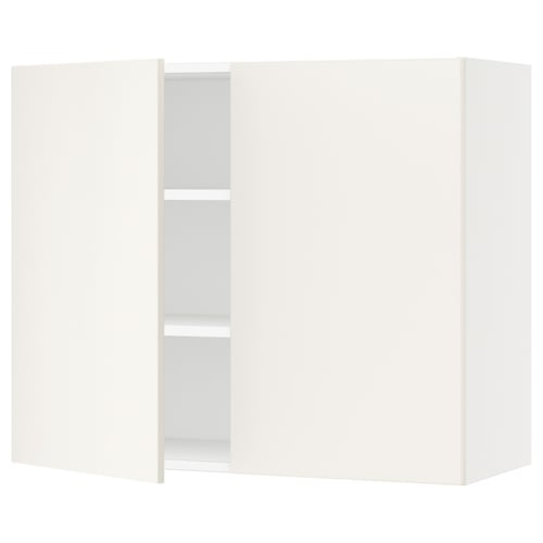 SEKTION Gabinete de pared+2 puertas, blanco/Veddinge blanco, 36x15x30 "