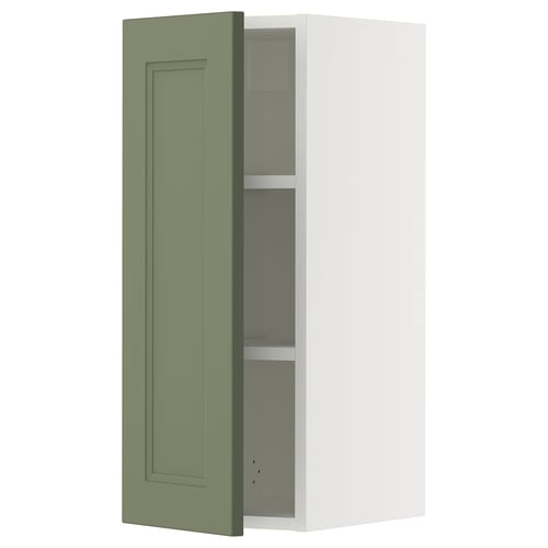 SEKTION Gabinete de pared, blanco/Axstad gris-verde, 12x15x30 "
