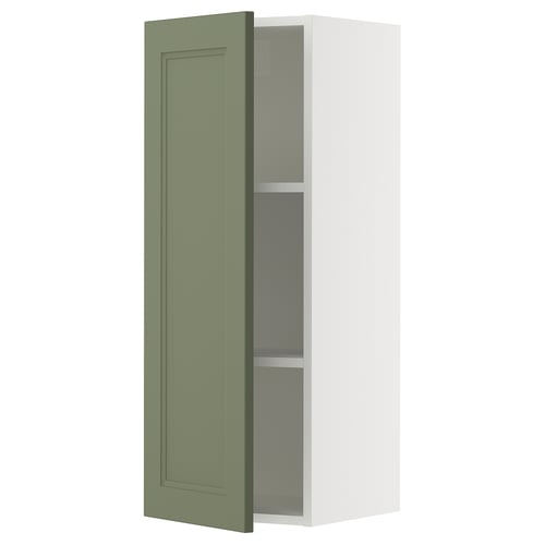 SEKTION Gabinete de pared, blanco/Axstad gris-verde, 15x15x40 "