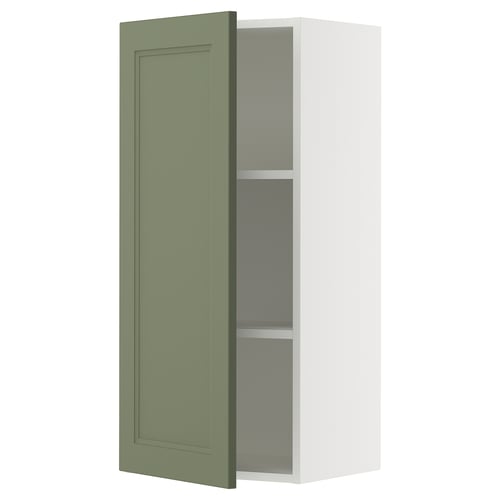 SEKTION Gabinete de pared, blanco/Axstad gris-verde, 18x15x40 "