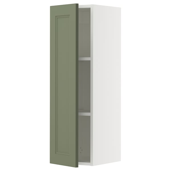 SEKTION Gabinete de pared, blanco/Axstad gris-verde, 12x15x40 "