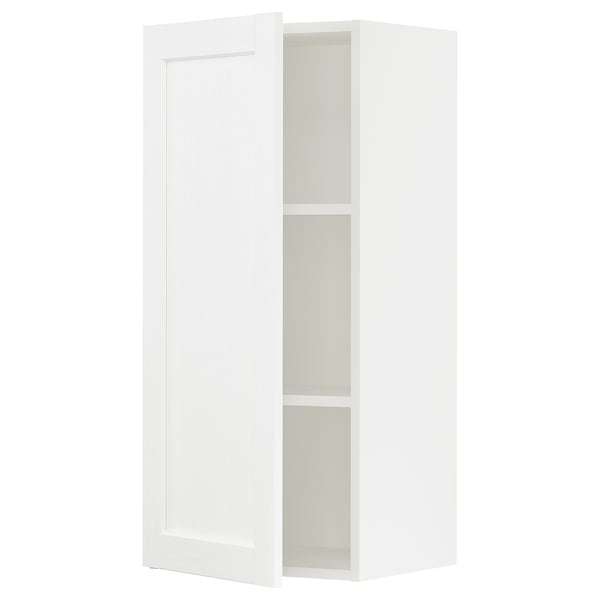 SEKTION Gabinete de pared, blanco Enköping/blanco efecto madera, 18x15x40 "