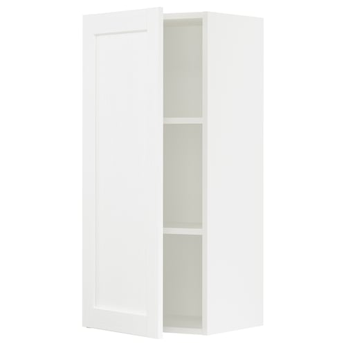 SEKTION Gabinete de pared, blanco Enköping/blanco efecto madera, 18x15x40 "