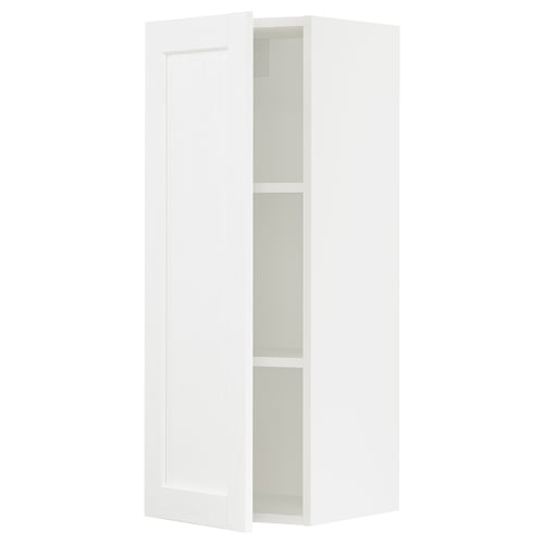 SEKTION Gabinete de pared, blanco Enköping/blanco efecto madera, 15x15x40 "
