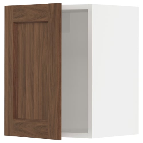 SEKTION Gabinete de pared, blanco Enköping/marrón efecto de nogal, 15x15x20 "