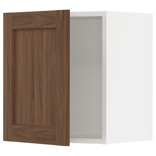 SEKTION Gabinete de pared, blanco Enköping/marrón efecto de nogal, 18x15x20 "